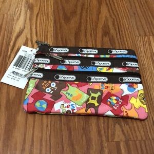 Lesportsac 3 Zip Cosmetic Bag "Earth Day" Print